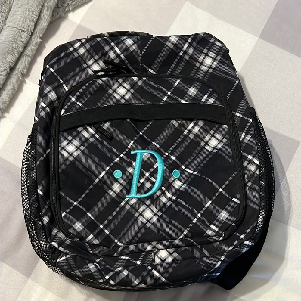 Black Plaid Backpack - image 1